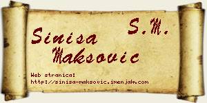 Siniša Maksović vizit kartica